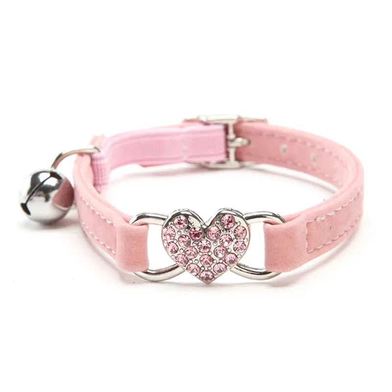 Heart Cat Collar With Bell - Petnify