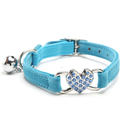 Heart Cat Collar With Bell - Petnify