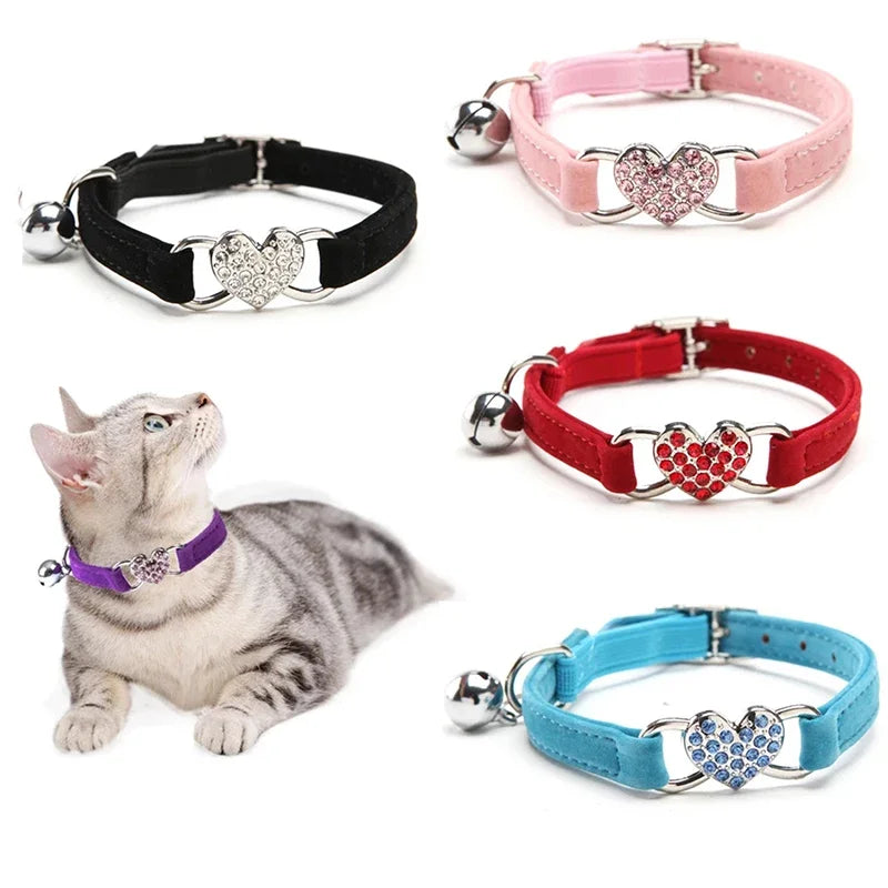 Heart Cat Collar With Bell - Petnify