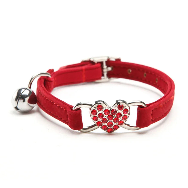 Heart Cat Collar With Bell - Petnify